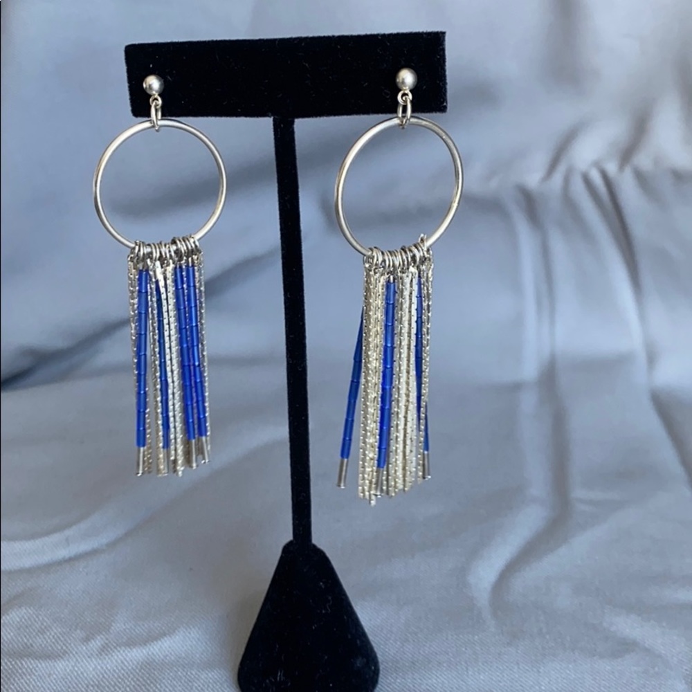 2/$12 Silver toned brass hoop earrings